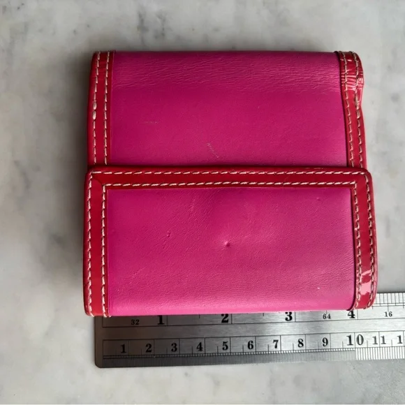 Coach Pink and Red Bifold Wallet - Picture 6 of 7